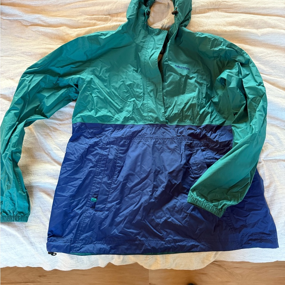 Green and Blue Windbreaker Jacket